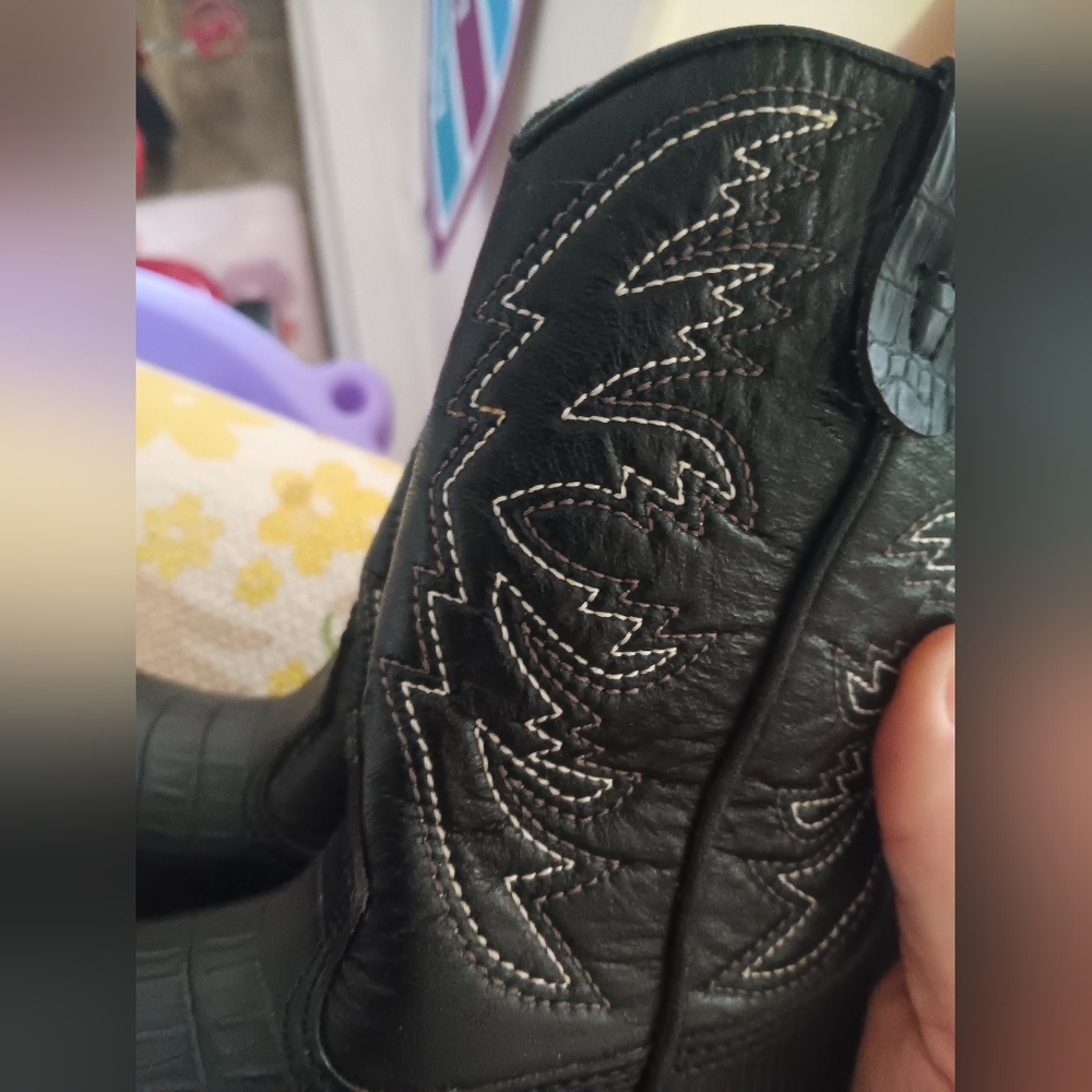 Smartfit size 7 black toddler cowboy boots - Picture 2 of 8
